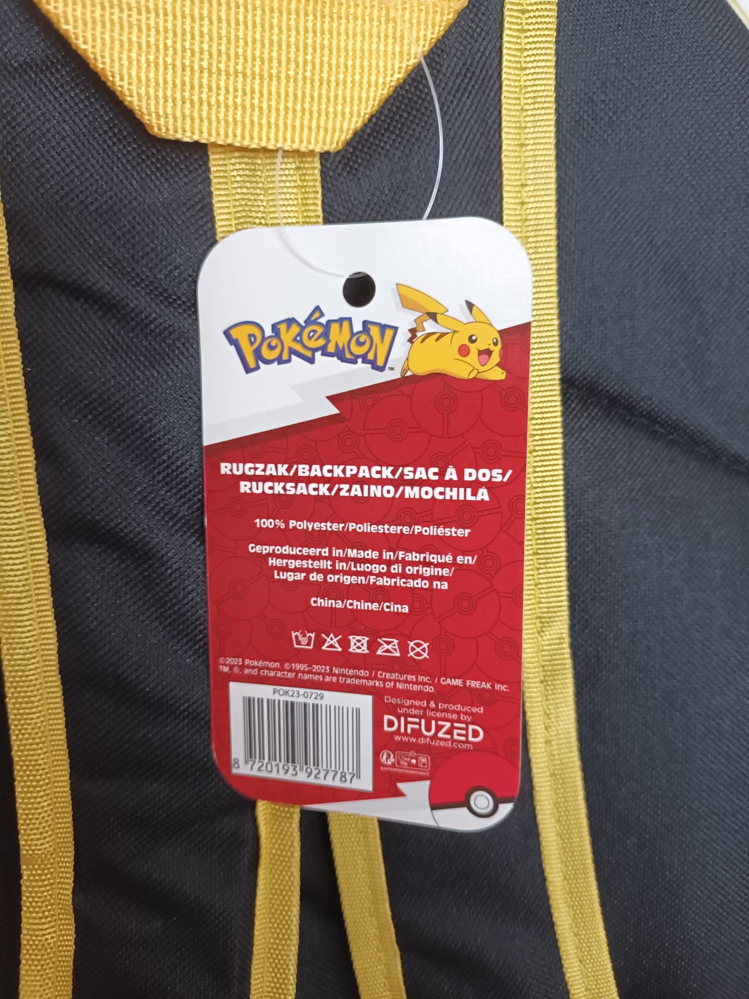 Mochila Pikachu Pokemon pika 40cm Tamaño: 40x30x15cm. marca DIFUZED - Imagen 4